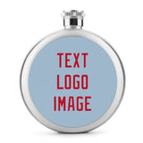 Custom Light Blue Red Hip Flask