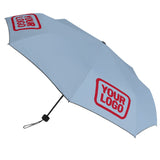 Custom Light Blue Red Automatic Umbrella