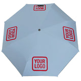 Custom Light Blue Red Automatic Umbrella