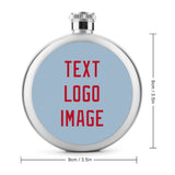 Custom Light Blue Red Hip Flask