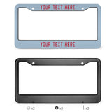 Custom Light Blue Red License Plate Frame