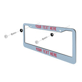 Custom Light Blue Red License Plate Frame