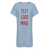 Custom Light Blue Red Nachthemd