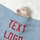 Custom Light Blue Red Pet Blanket
