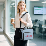Custom Light Blue Red Lunch Bag