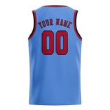 Custom Light Blue & Red Colors Design Sports Basketball Jersey