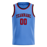 Custom Light Blue & Red Colors Design Sports Basketball Jersey