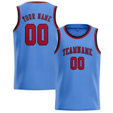 Custom Light Blue & Red Colors Design Sports Basketball Jersey