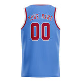 Custom Light Blue & Red Colors Design Sports Basketball Jersey