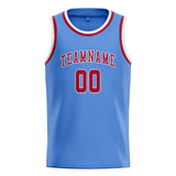 Custom Light Blue & Red Colors Design Sports Basketball Jersey
