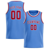 Custom Light Blue & Red Colors Design Sports Basketball Jersey