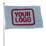 Custom Light Blue Crimson Red Flag