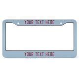 Custom Light Blue Crimson Red License Plate Frame