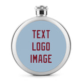 Custom Light Blue Crimson Red Hip Flask
