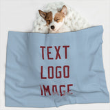 Custom Light Blue Crimson Red Pet Blanket