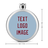 Custom Light Blue Crimson Red Hip Flask