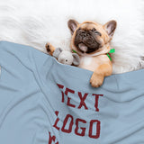 Custom Light Blue Crimson Red Pet Blanket
