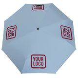 Custom Light Blue Crimson Red Automatic Umbrella