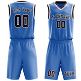 Custom Light Blue Crimson Red Basketball Set
