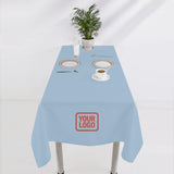 Custom Light Blue Crimson Red Square Table Cloth