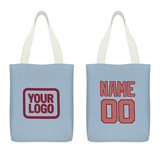 Custom Light Blue Copper Rose Canvas Tote Bag