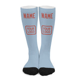 Custom Light Blue Copper Rose Knee-High Sock