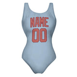 Custom Light Blue Copper Rose Swimsuit