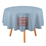 Custom Light Blue Copper Rose Round Table Cloth