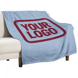 Custom Light Blue Crimson Red Blanket