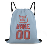 Custom Light Blue Copper Rose Drawstring Bag