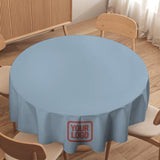 Custom Light Blue Copper Rose Round Table Cloth
