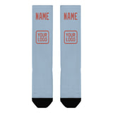 Custom Light Blue Copper Rose Knee-High Sock