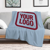 Custom Light Blue Crimson Red Blanket