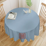 Custom Light Blue Copper Rose Round Table Cloth