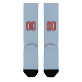 Custom Light Blue Copper Rose Knee-High Sock