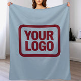 Custom Light Blue Crimson Red Blanket