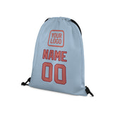 Custom Light Blue Copper Rose Drawstring Bag