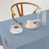 Custom Light Blue Crimson Red Square Table Cloth
