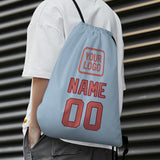 Custom Light Blue Copper Rose Drawstring Bag