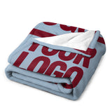 Custom Light Blue Crimson Red Blanket
