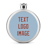 Custom Light Blue Coral Red Hip Flask