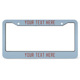 Custom Light Blue Coral Red License Plate Frame