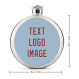 Custom Light Blue Coral Red Hip Flask