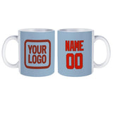 Custom Light Blue Orange Red Mug