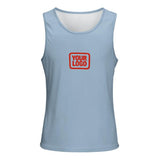 Custom Light Blue Orange Red Men's Tank Top