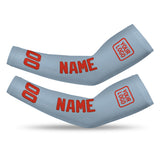 Custom Light Blue Orange Red Arm Sleeve