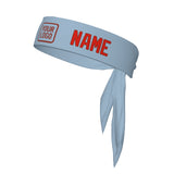 Custom Light Blue Orange Red Headband