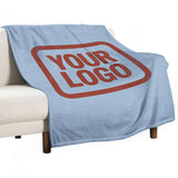 Custom Light Blue Coral Red Blanket