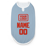 Custom Light Blue Orange Red Pet Vest