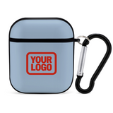 Custom Light Blue Orange Red AirPods Case